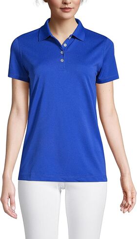 Lands' End Essentials Women's Short Sleeve Polo Shirt – Lightweight Polyester, Won’t Shrink, Pill, or Fade, Classic Fit in Saudi Arabia