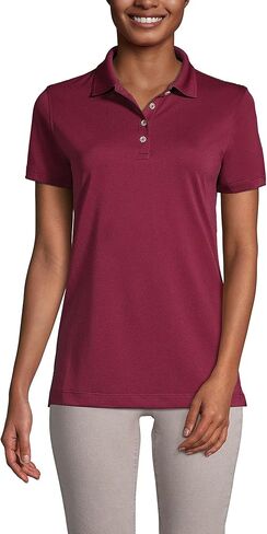 Lands' End Essentials Women's Short Sleeve Polo Shirt – Lightweight Polyester, Won’t Shrink, Pill, or Fade, Classic Fit in Saudi Arabia