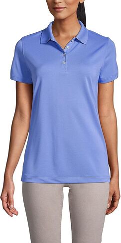 Lands' End Essentials Women's Short Sleeve Polo Shirt – Lightweight Polyester, Won’t Shrink, Pill, or Fade, Classic Fit in Saudi Arabia