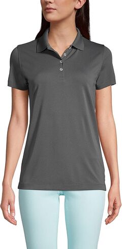 Lands' End Essentials Women's Short Sleeve Polo Shirt – Lightweight Polyester, Won’t Shrink, Pill, or Fade, Classic Fit in Saudi Arabia