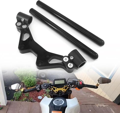 مقود دراجة نارية قابل للتعديل متوافق مع Honda Grom MSX 125 MSX125SF 2013-2023 2024 2025 CNC مجموعة قضبان مقبض رياضية منفصلة (أسود) in Kuwait