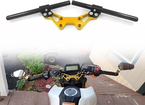 مقود دراجة نارية قابل للتعديل متوافق مع Honda Grom MSX 125 MSX125SF 2013-2023 2024 2025 CNC مجموعة قضبان مقبض رياضية منفصلة (أسود) in Kuwait