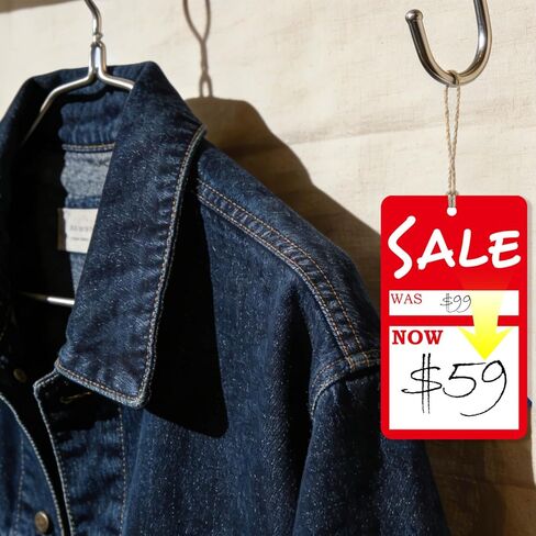 100 Sets Sale Price Tags with String, 3.4"x2" Price Marker Labels for Clothing, Shoes, Snacks, Supermarket Supplies in Kuwait