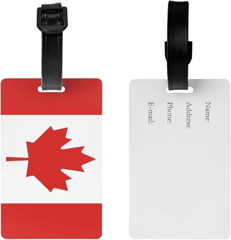 Generic Canada Flag Canadian Travel Baggage Bag Tags Unique Luggage Tags ID Label Address Card for Travel Bag Suitcase in Saudi Arabia