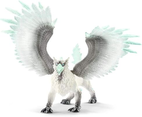Schleich Eldrador Creatures Ice Monster Griffin Dragon Action Figure - Realistic Majestic Icy Griffin Figurine Toy with Movable Wings, Highly Durable Toy for Boys and Girls, Gift for Kids Ages 7+ in Saudi Arabia