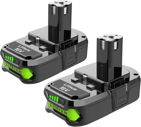 Powilling 8.0Ah Battery Replacement for Ryobi 18V Lithium ion Battery, 18 Volt Batteries for Ryobi One 18V Cordless Tools P108 P107 P105 P104 P103(2Pack) in Kuwait