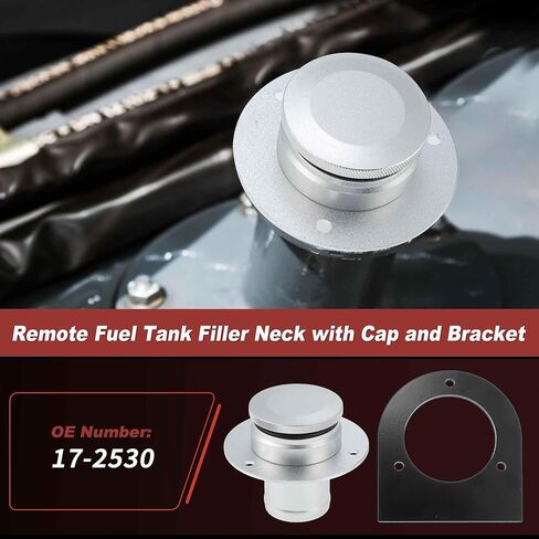 No.17-2530 Remote Fuel Tank Filler Neck Fit 2" Inch Straight Hose Connection with Billet Aluminum Gas Cap and Weld-On Steel Mount Bracket for Offroad Vehicles ATVs in Saudi Arabia