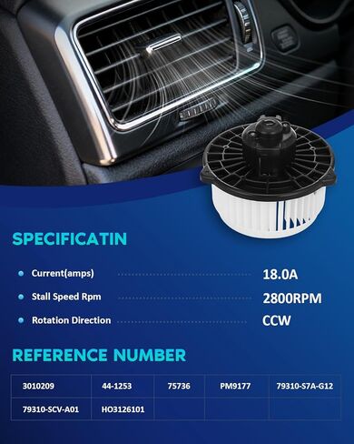 محرك منفاخ أمامي BDELI HVAC 700005 بديل لسيارة Honda Civic 2001-2005، 2002-2006 Honda CR-V، 2003-2011 Element، PM9177، 79310-S7A-G12، 79310-SCV-A01، 75736، 1.3/1.7/2.4L L4 in Saudi Arabia