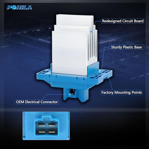 POHIAL HVAC Blower Motor Resistor Compatible with Kia Sorento 2021-2023, Telluride, 2019-2023 Hyundai Santa Fe, 2021-2023 Genesis GV80, G80, G70 - Automatic Temperature Control only in Kuwait