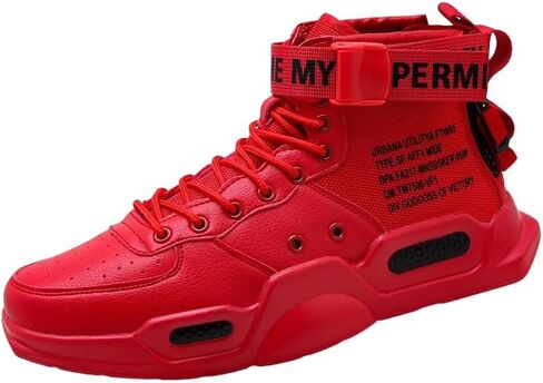 Mens Fashion Sneakers High Top Walking Shoes Sport Athletic Casual Shoe Vogue Stylish Men Skateboard Shoes in Kuwait