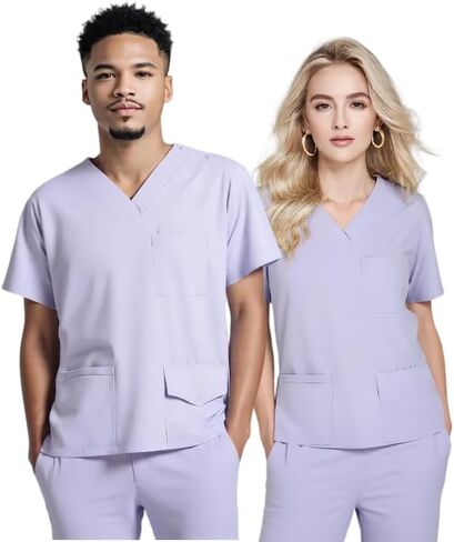 Scrubs for Women set 4 Way Stretch V-Neck Top&Pant with Pockets Yoga Cool Jogger Scrub Set Workwear in Saudi Arabia
