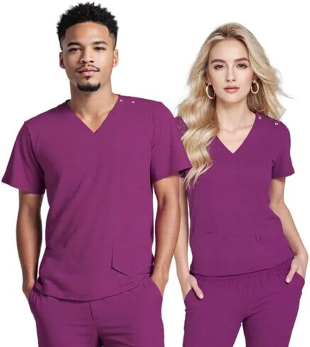 Scrubs for Women set 4 Way Stretch V-Neck Top&Pant with Pockets Yoga Cool Jogger Scrub Set Workwear in Saudi Arabia