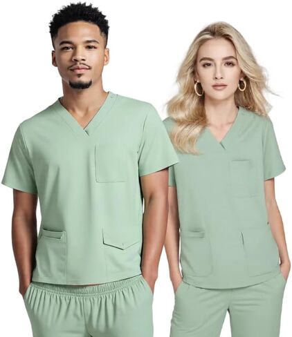 Scrubs for Women set 4 Way Stretch V-Neck Top&Pant with Pockets Yoga Cool Jogger Scrub Set Workwear in Saudi Arabia