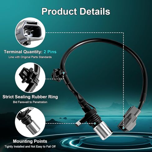 Engine Crankshaft Position Sensor Compatible with 2002-2011 Toyota Camry Corolla Highlander Matrix RAV4 Solara Lexus HS250h Pontiac Vibe Scion tc xB 2.0L 2.4L Replaces 9008019024, 9091905047, PC406 in Saudi Arabia