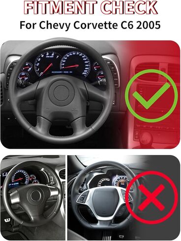 Real Carbon Fiber Steering Wheel For Chevy Corvette C6 4 Spoke 2005, Track Style D-Shaped Flat-Bottom, Perforated Nappa Leather Grips, Red Stripe & Stitching (C6 4 SPOKE 2005 ONLY) in Kuwait