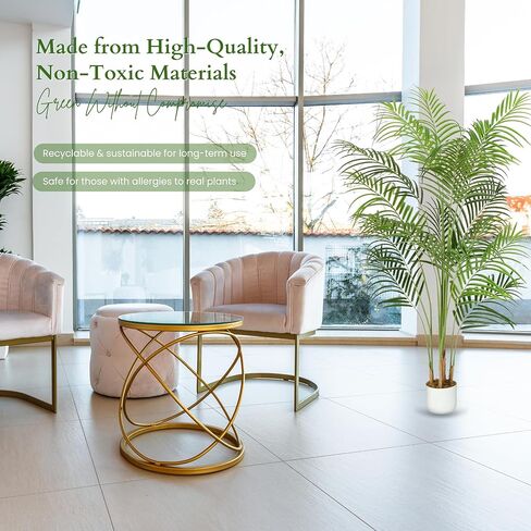 شجرة نخيل صناعية بطول 5 أقدام - ديكور شجرة نخيل وهمية واقعية للداخل والخارج - شجرة نخيل صناعية استوائية كبيرة، نبات داخلي صناعي منخفض الصيانة، نخلة وهمية للمنزل والمكتب والفناء in Kuwait