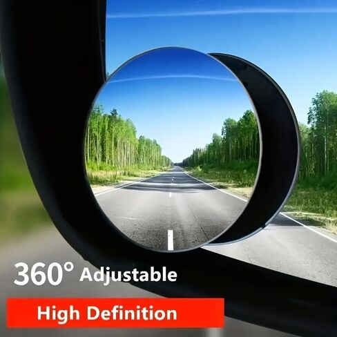 2 قطعة سيارة HD مرآة محدبة العمياء الرؤية الخلفية 360 درجة زاوية واسعة وقوف السيارات بدون شفة المرايا in Saudi Arabia