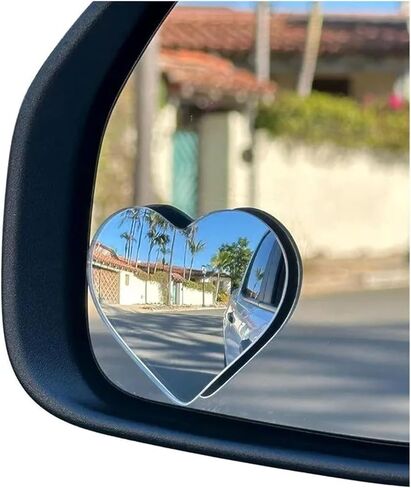 Adjustable Heart Shaped Car Reversing Aid Rearview Convex Mirror Car Blind Spot Rearview Mirror 360 Degree 2PCS/SET in Saudi Arabia