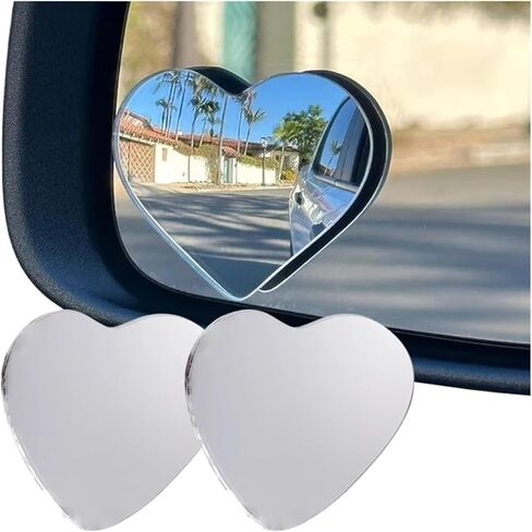 Adjustable Heart Shaped Car Reversing Aid Rearview Convex Mirror Car Blind Spot Rearview Mirror 360 Degree 2PCS/SET in Saudi Arabia