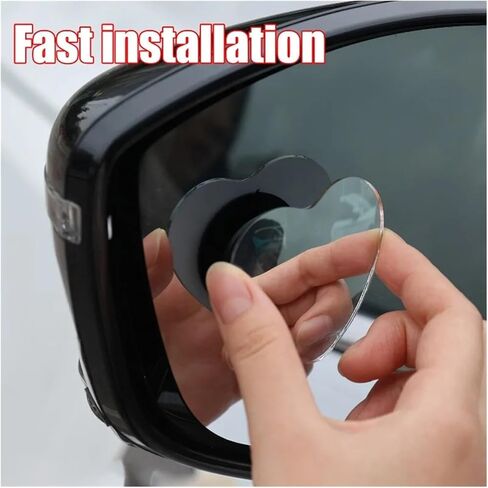 Adjustable Heart Shaped Car Reversing Aid Rearview Convex Mirror Car Blind Spot Rearview Mirror 360 Degree 2PCS/SET in Saudi Arabia