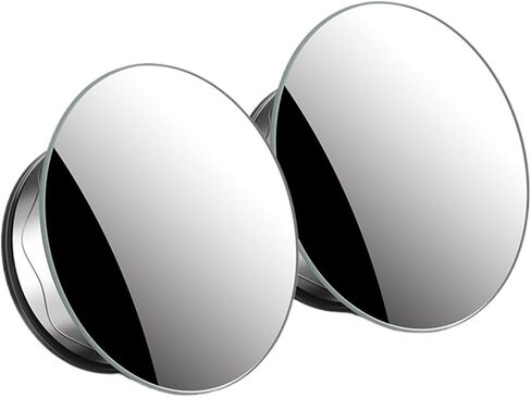 Rimless Car Convex Wide Angle Strong Suction Cup Blind Spot Mirror 360-Degree Safe Rear View Mirror Parking(Black) in Saudi Arabia