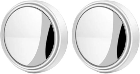 2Pcs Car Round Frame Convex Blind Spot Mirror Wide-angle 360 Degree Adjustable Clear Rearview Auxiliary Mirror Driving(WHITE) in Saudi Arabia