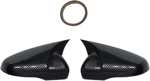 2Pcs Side RearView Mirror Cover Caps Mirror Tools Case Gloss Black Tuning Fit For Golf MK6 MK7 7.5 GTI R GTD Base(MK7 MK7.5 Carbon) in Saudi Arabia