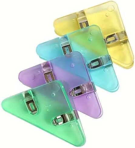 Plastic Triangular Binder Clips Set, Office School Use, Good for Holding Many Documents, Multicolor, 10Pcs in Saudi Arabia