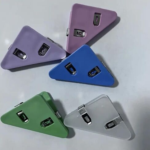 Plastic Triangular Binder Clips Set, Office School Use, Good for Holding Many Documents, Multicolor, 10Pcs in Saudi Arabia