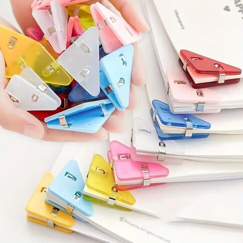 Plastic Triangular Binder Clips Set, Office School Use, Good for Holding Many Documents, Multicolor, 10Pcs in Saudi Arabia
