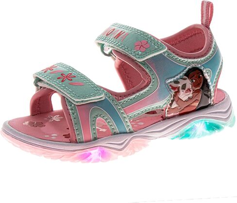 صندل بناتي من Disney Princess Ariel Moana Stitch Minnie Mouse Frozen LED Light Up صندل خارجي سهل الارتداء بحزام للفتيات مقاس الأطفال الصغار/الأطفال الصغار/الأطفال الكبار in Saudi Arabia