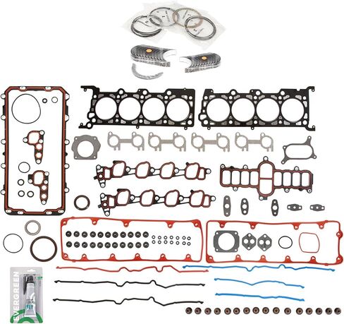 Evergreen SA-5494197949-7 Full Gasket Set Bearings Rings Compatible With/For 04-11 Ford E150 E250 F150 Mercury 4.6L SOHC in Saudi Arabia