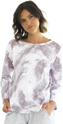 تي شيرت Escape by Habitat للسيدات من القطن البيروفي Ocean Marble Hi-Lo - 13525 in Saudi Arabia
