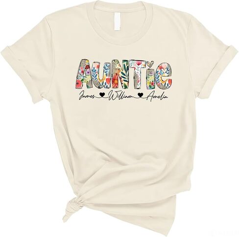 Passion Wear Personalized Wildflowers Titi Shirt Custom Floral Auntie and Kids T-Shirt Gift for Mother's Day in Saudi Arabia