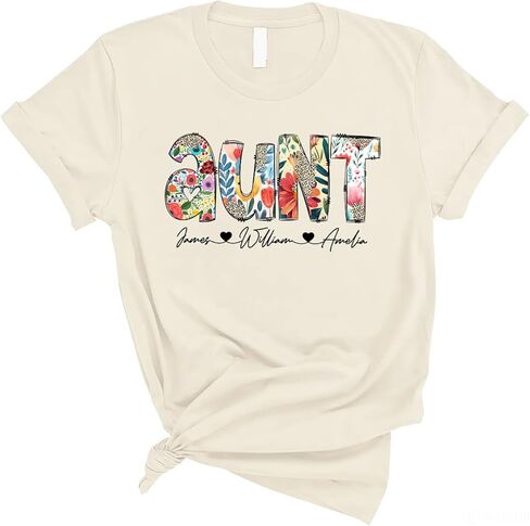 Passion Wear Personalized Wildflowers Titi Shirt Custom Floral Auntie and Kids T-Shirt Gift for Mother's Day in Saudi Arabia