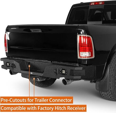 Hooke Road Ram 1500 Front and Rear Bumper Set for 2013-2018 Dodge Ram 1500 (Exclude Rebel) & 2019-2024 Ram 1500 Classic Pickup Truck, Offroad Steel Bumpers with Winch Plate in Saudi Arabia