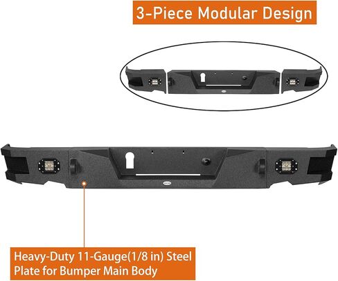 Hooke Road Ram 1500 Front and Rear Bumper Set for 2013-2018 Dodge Ram 1500 (Exclude Rebel) & 2019-2024 Ram 1500 Classic Pickup Truck, Offroad Steel Bumpers with Winch Plate in Saudi Arabia