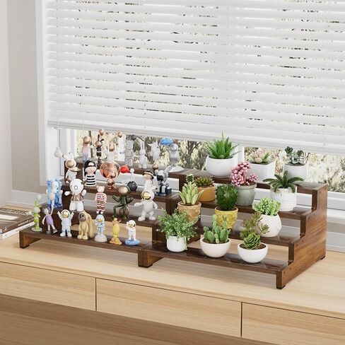 ZUJJAFY منظم كولونيا للرجال، حامل كولونيا خشبي من 4 طبقات رف عطر رجالي، حامل عرض خشبي متدرج للعطور، كب كيك، شخصيات، حلوى، بني in Kuwait