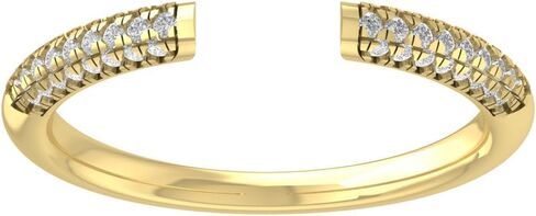10K Gold or Sterling Silver Lab Grown Diamond Open Band Ring (1/5 cttw, D-F Color, VS Clarity) in Saudi Arabia