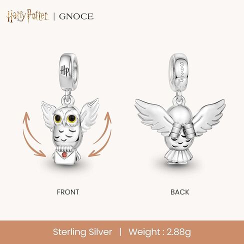 GNOCE Harry Potter Hedwig Snow Owl Pendant Dangle Charm Bracelet for Women, S925 Sterling Silver Dangle Charms for Women Wife, Valentine‘s Day, Mother’s Day Jewelry in Saudi Arabia