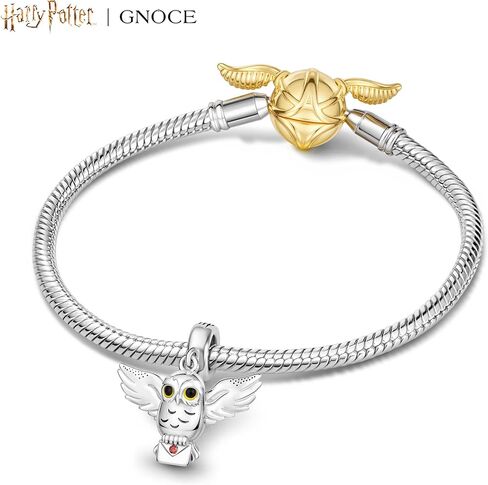 GNOCE Harry Potter Hedwig Snow Owl Pendant Dangle Charm Bracelet for Women, S925 Sterling Silver Dangle Charms for Women Wife, Valentine‘s Day, Mother’s Day Jewelry in Saudi Arabia