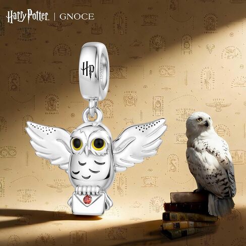 GNOCE Harry Potter Hedwig Snow Owl Pendant Dangle Charm Bracelet for Women, S925 Sterling Silver Dangle Charms for Women Wife, Valentine‘s Day, Mother’s Day Jewelry in Saudi Arabia