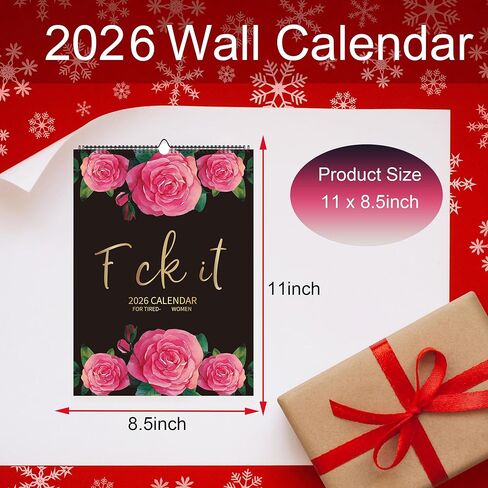 Mental Health Calendar 2026 | Fuck It calender,12 Monthly Funny Wall Calendar Sweary Mental Health Decor, Gag White Elephant Gifts for Best Friends Coworkers in Saudi Arabia