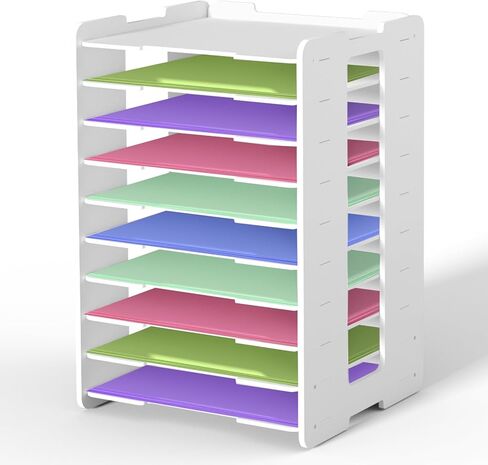 تخزين منظم للورق مقاس 12 × 12، منظم تخزين ورق القصاصات من 6 طبقات، منظمات قابلة للتكديس وتخزين للمكتب باللون الأبيض in Kuwait