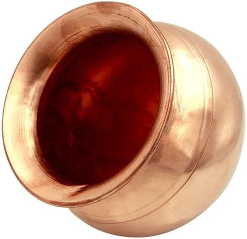 Copper Kalash for Pooja & Puja Mandir | Small Size Copper Lota for Puja Rituals | Puja Essentials for Home Mandir | Tambe Ka Lota for Water – 2.8 Inch Height, 3.1 Inch Diameter, 64g in Saudi Arabia
