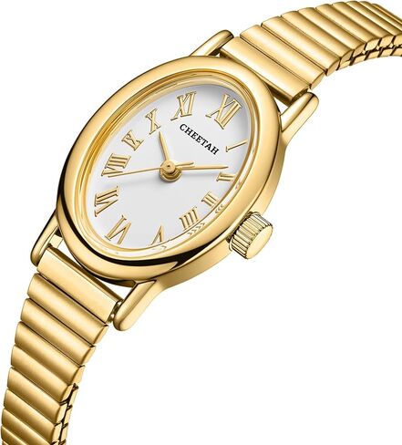 CHEETAH Dainty Gold Watches for Women, with Stainless Steel Expansion Band, Small Oval Case, Analog Roman Dial in Saudi Arabia