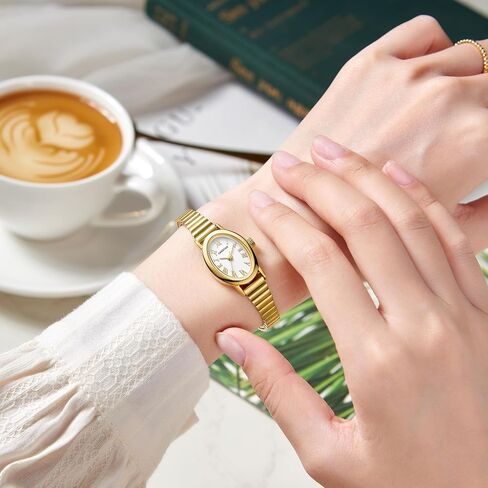 CHEETAH Dainty Gold Watches for Women, with Stainless Steel Expansion Band, Small Oval Case, Analog Roman Dial in Saudi Arabia