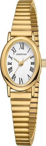 CHEETAH Dainty Gold Watches for Women, with Stainless Steel Expansion Band, Small Oval Case, Analog Roman Dial in Saudi Arabia
