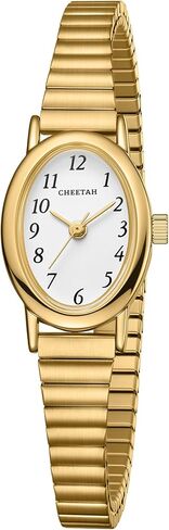 CHEETAH Dainty Gold Watches for Women, with Stainless Steel Expansion Band, Small Oval Case, Analog Roman Dial in Saudi Arabia