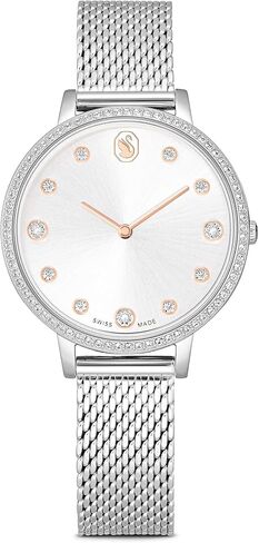 Swarovski Clarica Watch, Swiss Made, Metal Bracelet, Silver Tone, Stainless Steel in Saudi Arabia